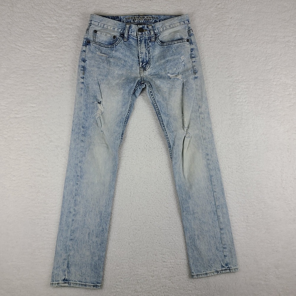 American Eagle Jeans Mens 28x30 Blue Slim‎ Core Flex Light Wash Distress Denim